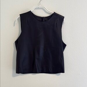 Theory Black Crop Boxy Tank Top
